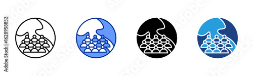Population icon sheet multiple style collection