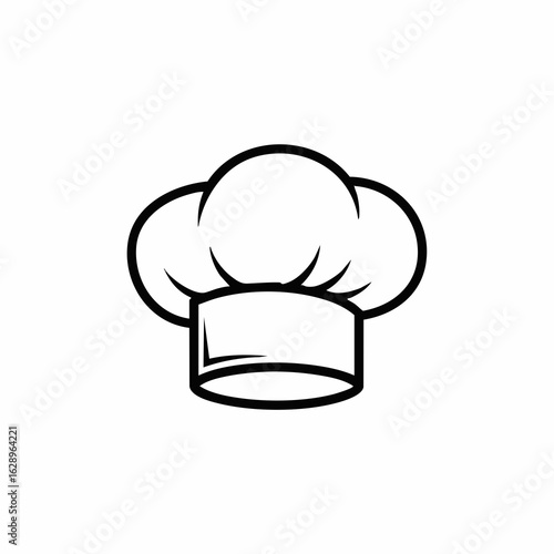 Chef Hat Icon in Minimalist Style for Culinary Blogs, Restaurant Websites, Cooking Classes, and Food Industry Awareness  