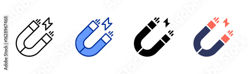 Magnetism icon sheet multiple style collection