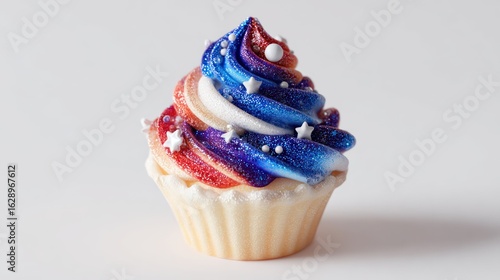 Patriotic cupcake on white background