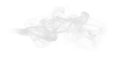 Intricate white smoke swirling shapes effect transparent PNG cutout, isolated background