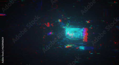 Cyberpunk glitch texture with chromatic aberration and RGB static