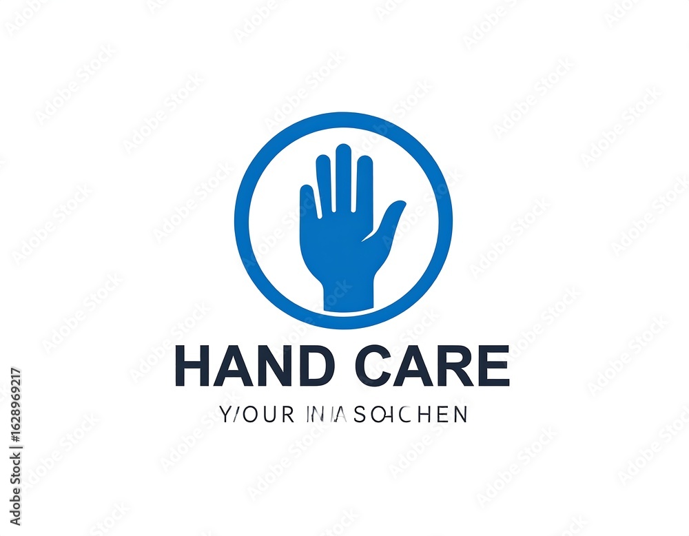 Fototapeta premium Blue hand logo, hand care