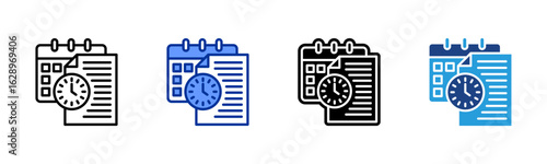 Schedule icon sheet multiple style collection