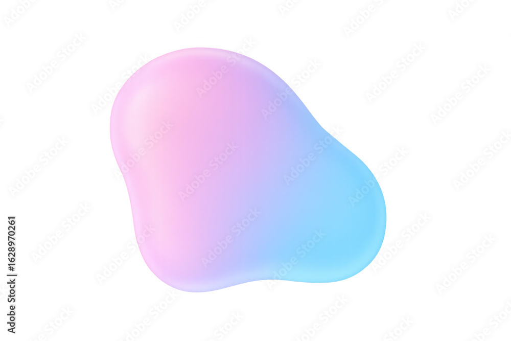 Smooth, amorphous blob with a gradient of pink and blue hues, perfect for modern and creative designs on a transparent background Smooth, amorphous blob with a gradient of pink and blue hues, perfect for modern and creative designs on a transparent background