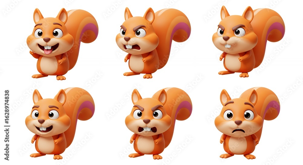 Cartoon squirrel expressions collection Cartoon squirrel expressions collection