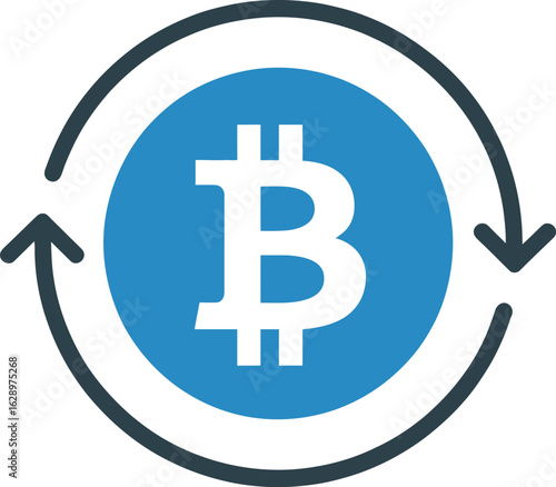 Bitcoin exchange crypto currency transaction blockchain icon