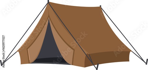 Camping tent illustration brown outdoor shelter adventure