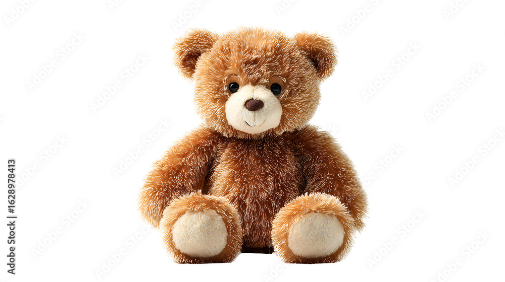 Fototapeta premium A fluffy brown teddy bear sitting against a transparent background