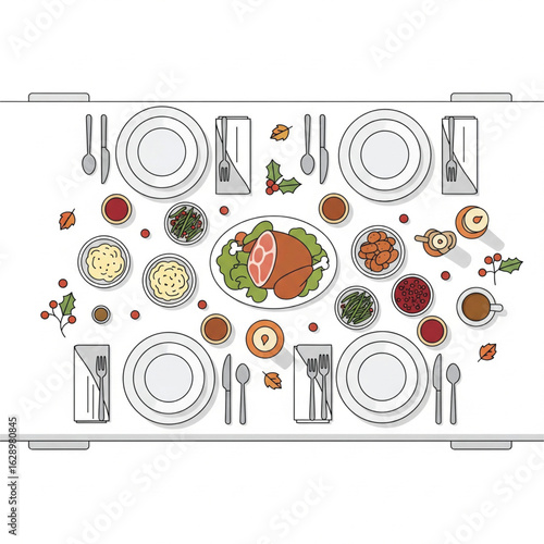 Holiday Family Dinner Table Setting