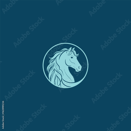 Horse logo vector icon illustration style