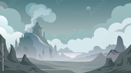 A heavy fog dissipating and revealing a clear view..