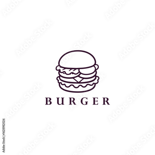 Burger logo vector icon illustration style
