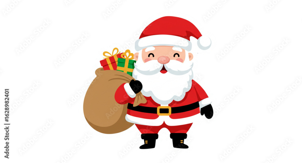 Obraz premium santa claus with a gift