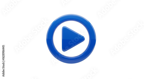 Blue play button icon with glossy oval frame isolated on transparent background Free Download Blue play button icon with glossy oval frame isolated on transparent background - GFXLoad