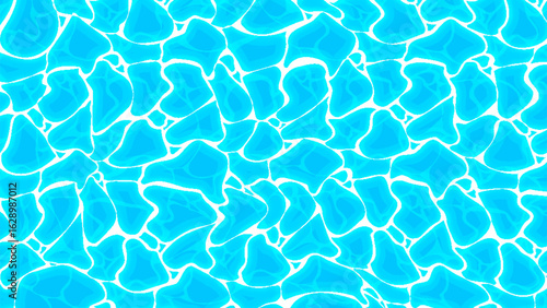 Blue water surface with gentle ripples and wave texture. Abstract summer sea background ideal for posters, web, or pool themed design.
