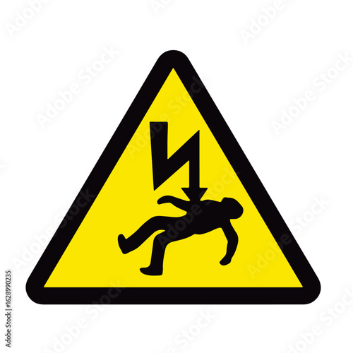 Electric shock hazard warning sign