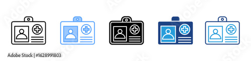 Id Card icon sheet multiple style collection