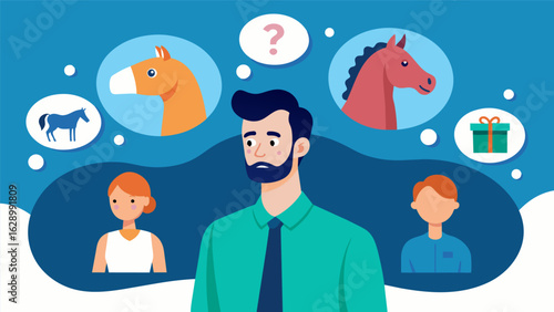 A man exploring different therapy options for his addiction including traditional counseling group therapy and equineassisted therapy..