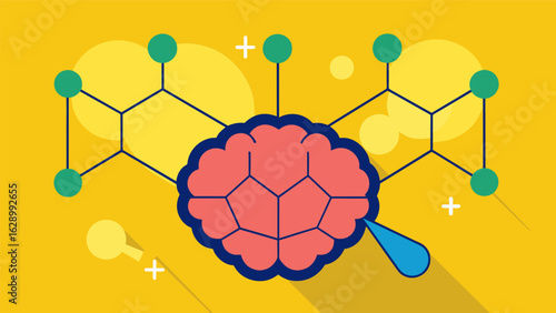 A closeup view of the ketamine molecule binding to neural receptors causing a euphoric and dissociative experience..
