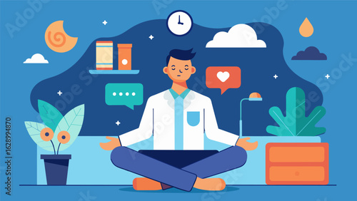 A guided imagery relaxation exercise in a psychiatrists office enhanced by the anesthetic and dissociative effects of ketamine to help patients cope.