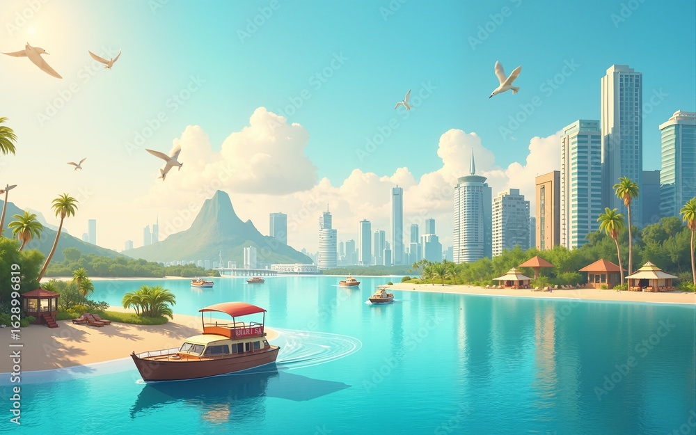 Obraz premium World Tourism Day. World Attractions. Travel. Banner. High quality