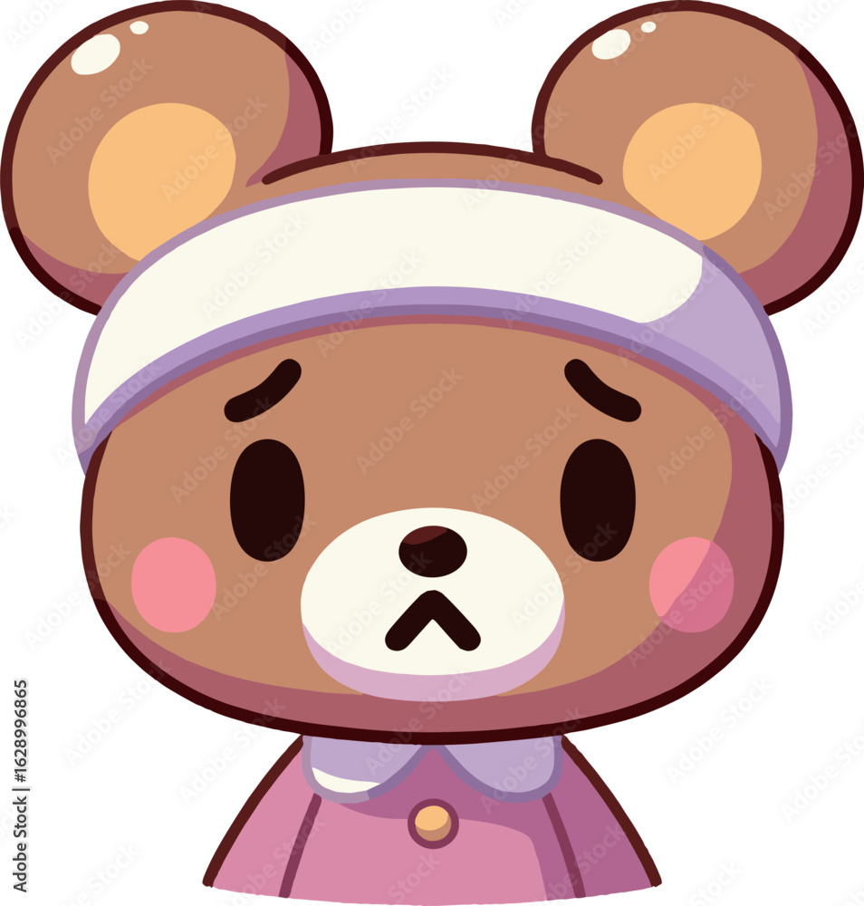 Fototapeta premium ヘッドバンドクマちゃん萎えてるイラスト