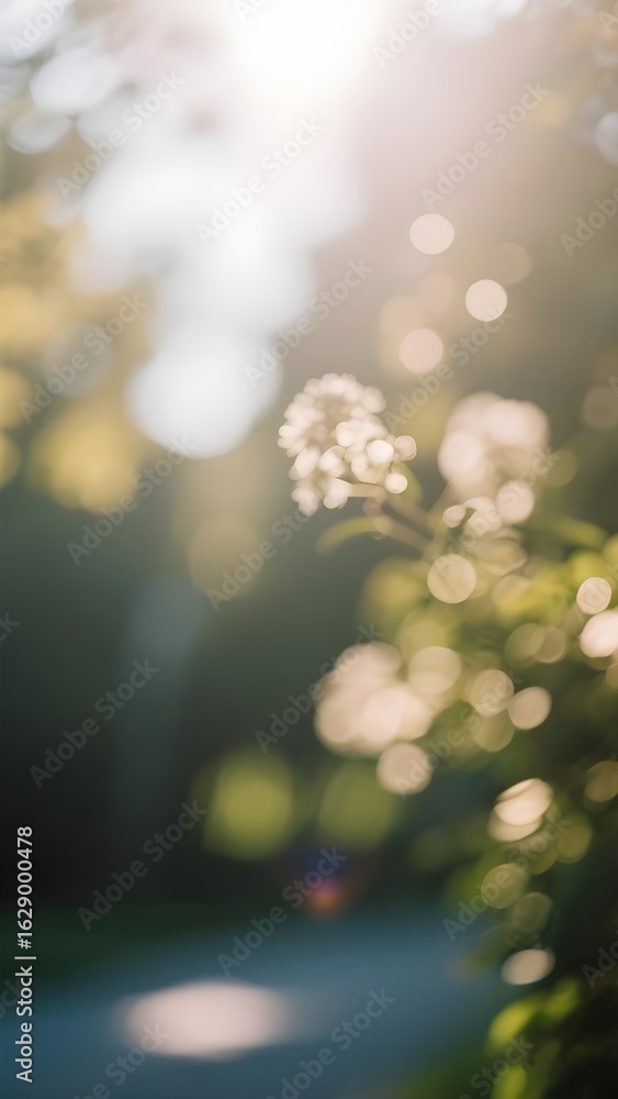 Obraz premium Soft Bokeh Flowers in Sunlight Blur