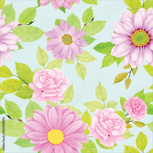 beautiful chrysanthemum seamless pattern