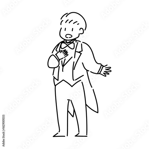 歌をうたう男性のベクターイラスト