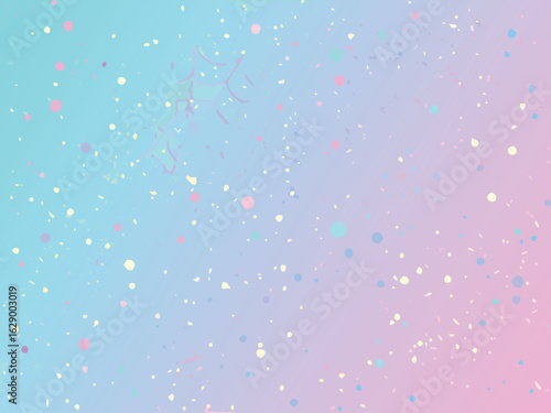 Soft pastel colored confetti gradient artwork for dreamy party decorations and playful design elements for digital media.