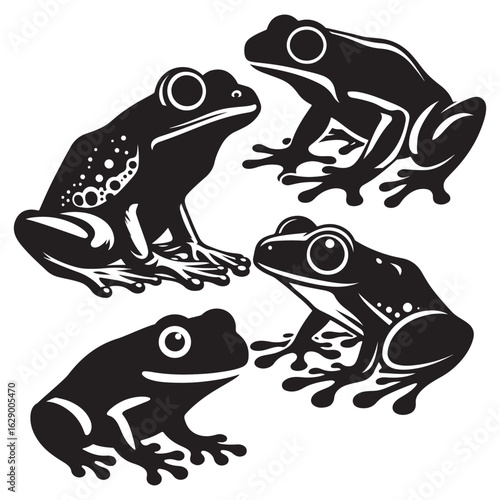 A black silhouette a Frog vector.eps