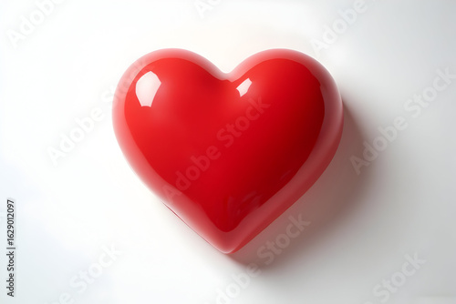 Wallpaper Mural Shiny Red Heart Shape Object on White Background Torontodigital.ca
