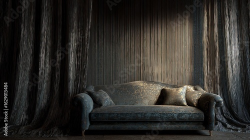 Dark luxurious interior couch