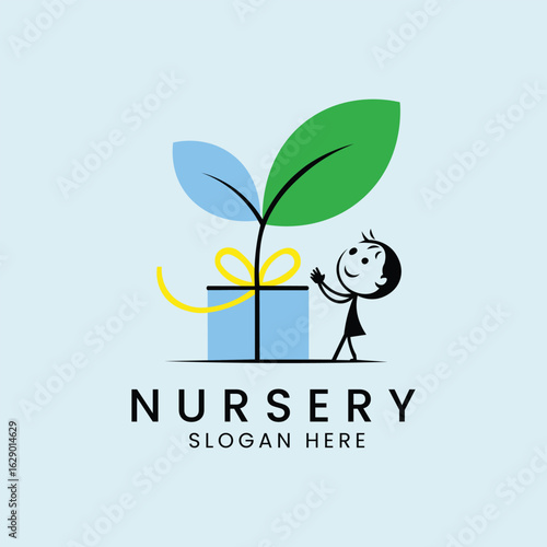 Nursery Plant Logo royalty-free images