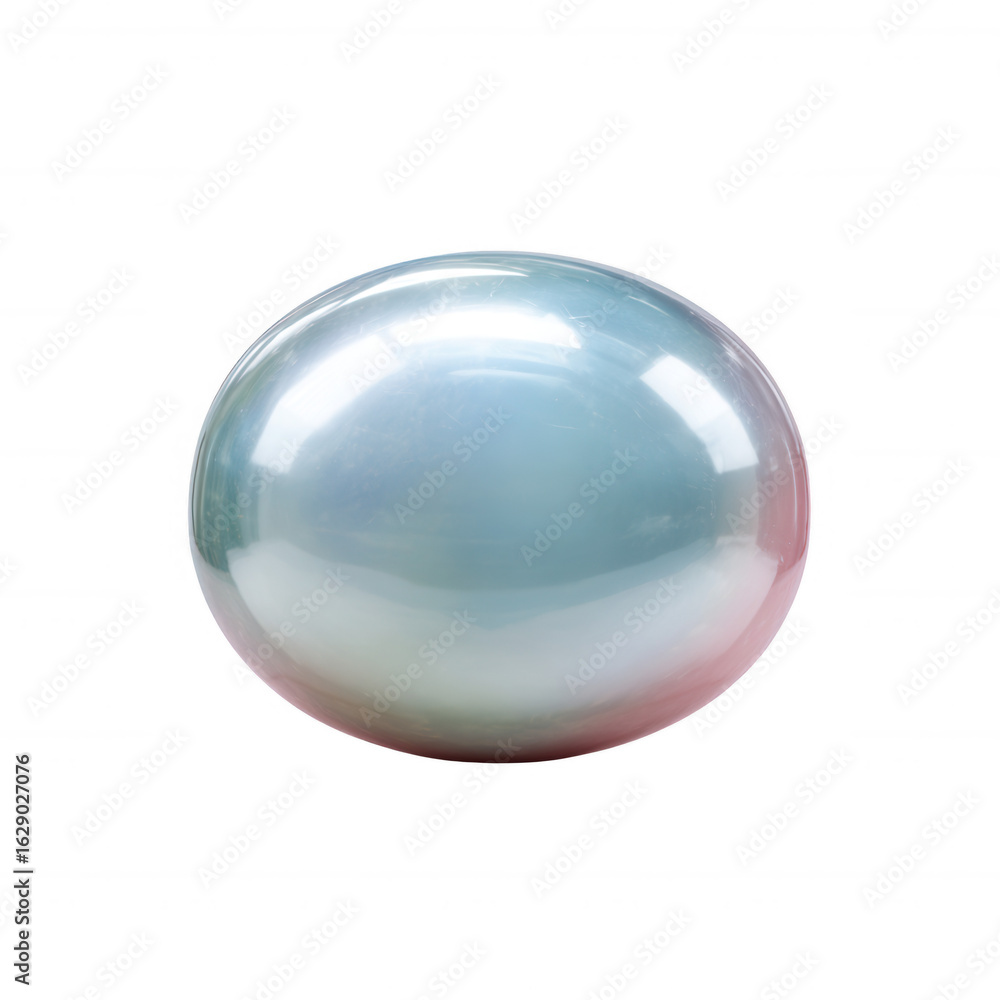 A stunning, oversized pearl with a unique iridescent surface reflecting light in various shades A stunning, oversized pearl with a unique iridescent surface reflecting light in various shades