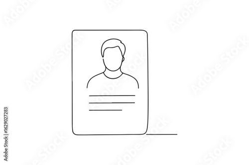 Candidate Profile continuous one line drawing minimalism design