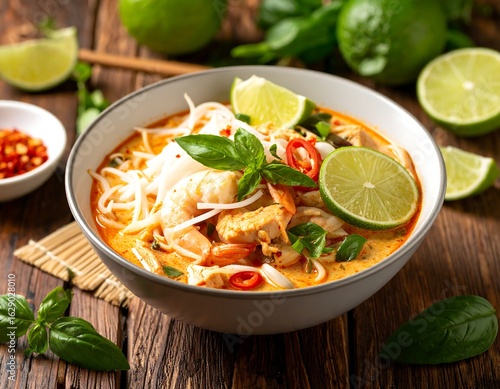 Bowl of flavorful, aromatic noodle soup