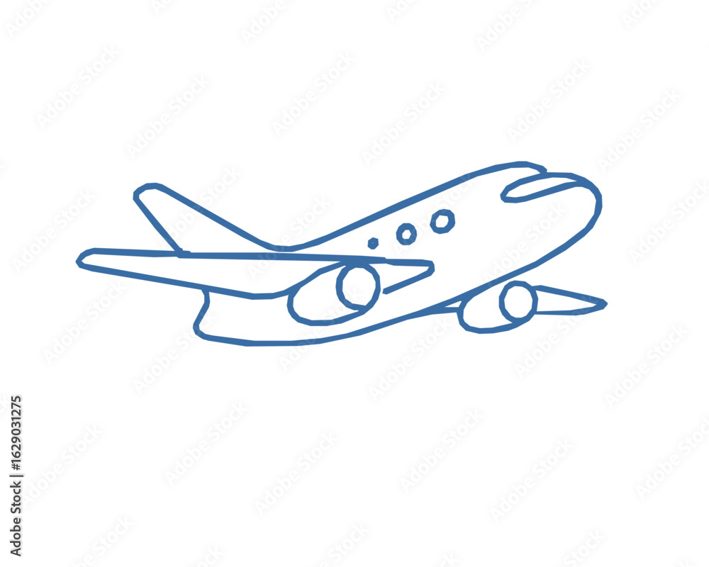 Fototapeta premium Simple Airplane Outline Drawing