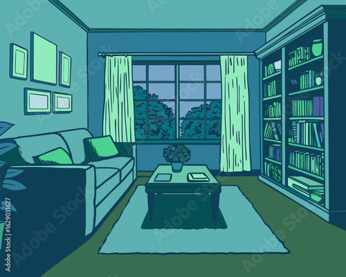 sitting room vector illustration