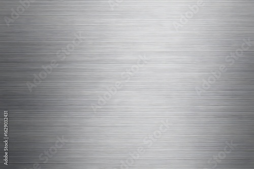 Brushed metal texture background in silver tone, featuring horizontal grain patterns and smooth surface, ideal for industrial design, manufacturing, and modern metallic applications

