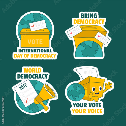 International Day of Democracy Flat Illustration for Social Media Label Graphics