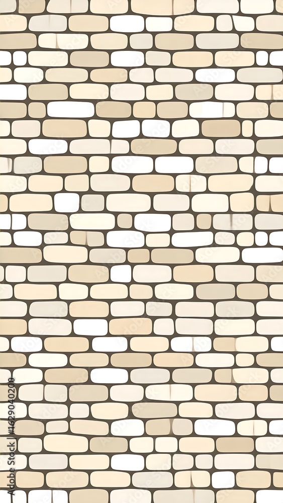 Fototapeta premium Beige and white textured brick wall pattern