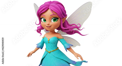 Digital illustration of a cute fairy character