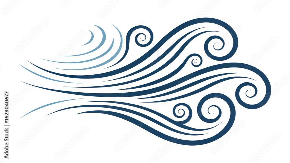 Fototapeta premium abstract blue wave vector art design