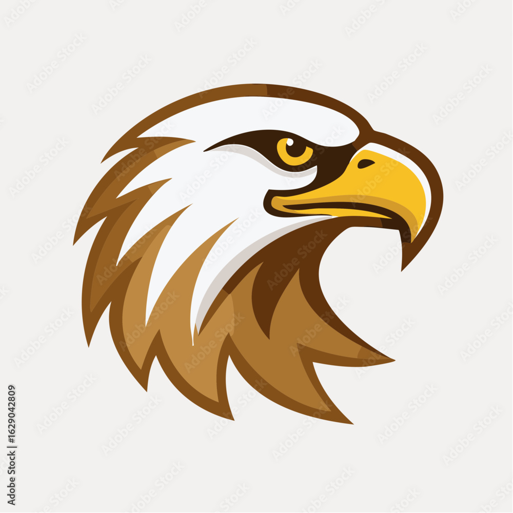 Fototapeta premium Majestic Eagle Head Mascot Logo - Sharp, Focused, Symmetrical Design for Corporate or Sports Branding