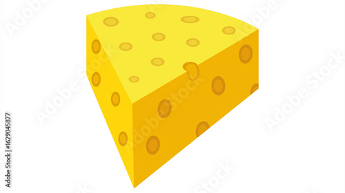 Cheese Wedge Vector Illustration transparent background