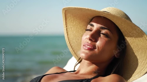 Woman relaxing on beach