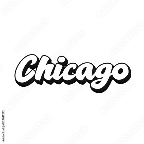 Script calligraphy 'Chicago' with a refined, classic feel. Perfect for designs, branding, and logos related to Chicago. High-resolution vector for diverse design needs.
