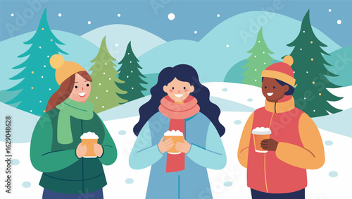 A group of soft girls go on a winter hike sipping on hot cocoa and taking in the serene beauty of snowcovered trees without the pressure of hitting.